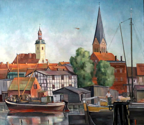 Bild: W. Godow: Anklamer Hafen